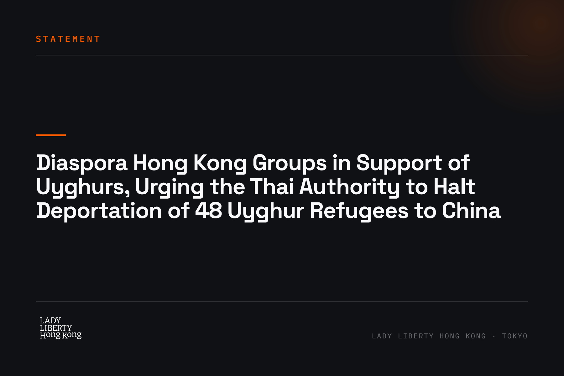 Diaspora Hong Kong Groups in Support of Uyghurs, Urging the Thai Authority to Halt Deportation of 48 Uyghur Refugees to China
