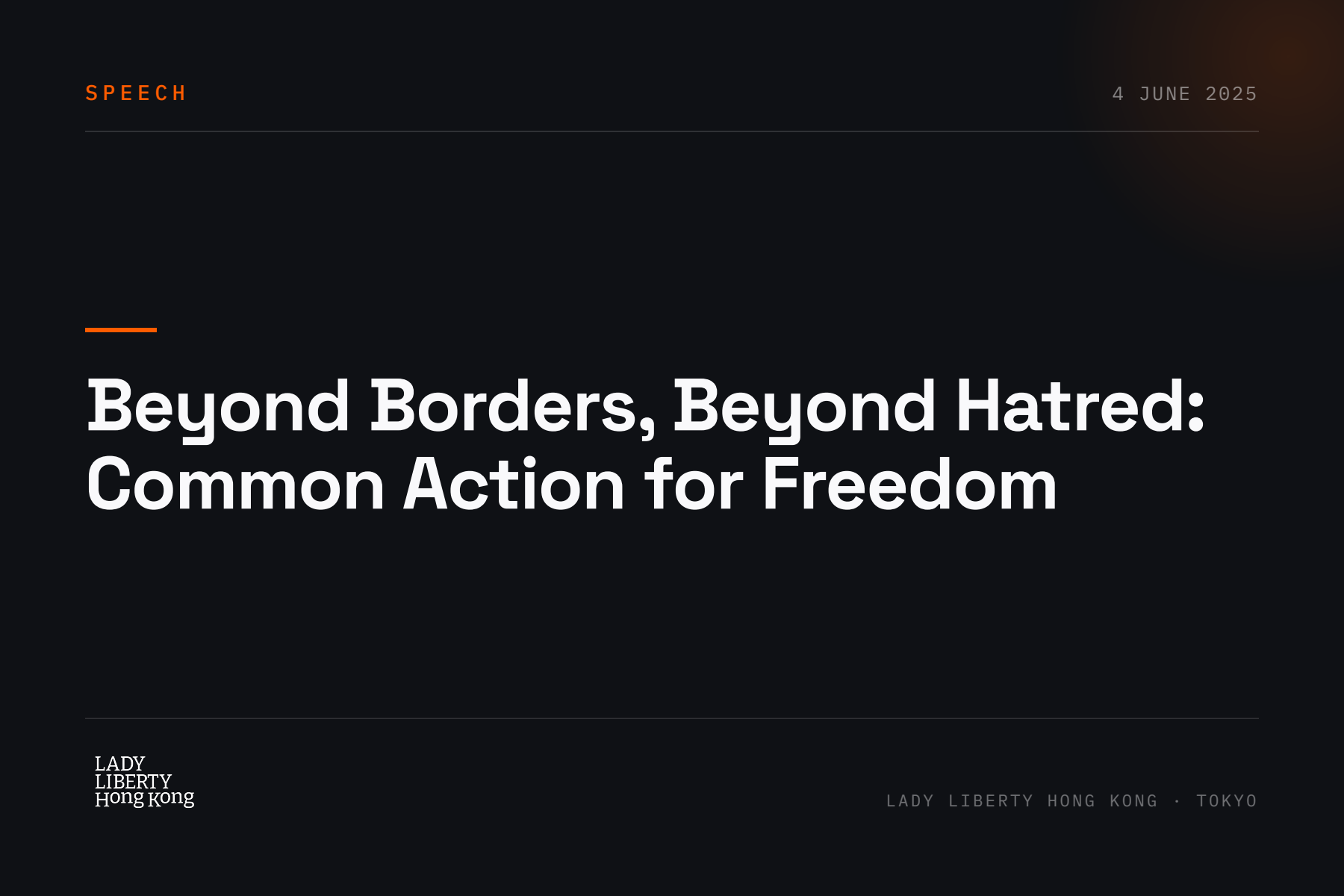 Beyond Borders, Beyond Hatred: Common Action for Freedom