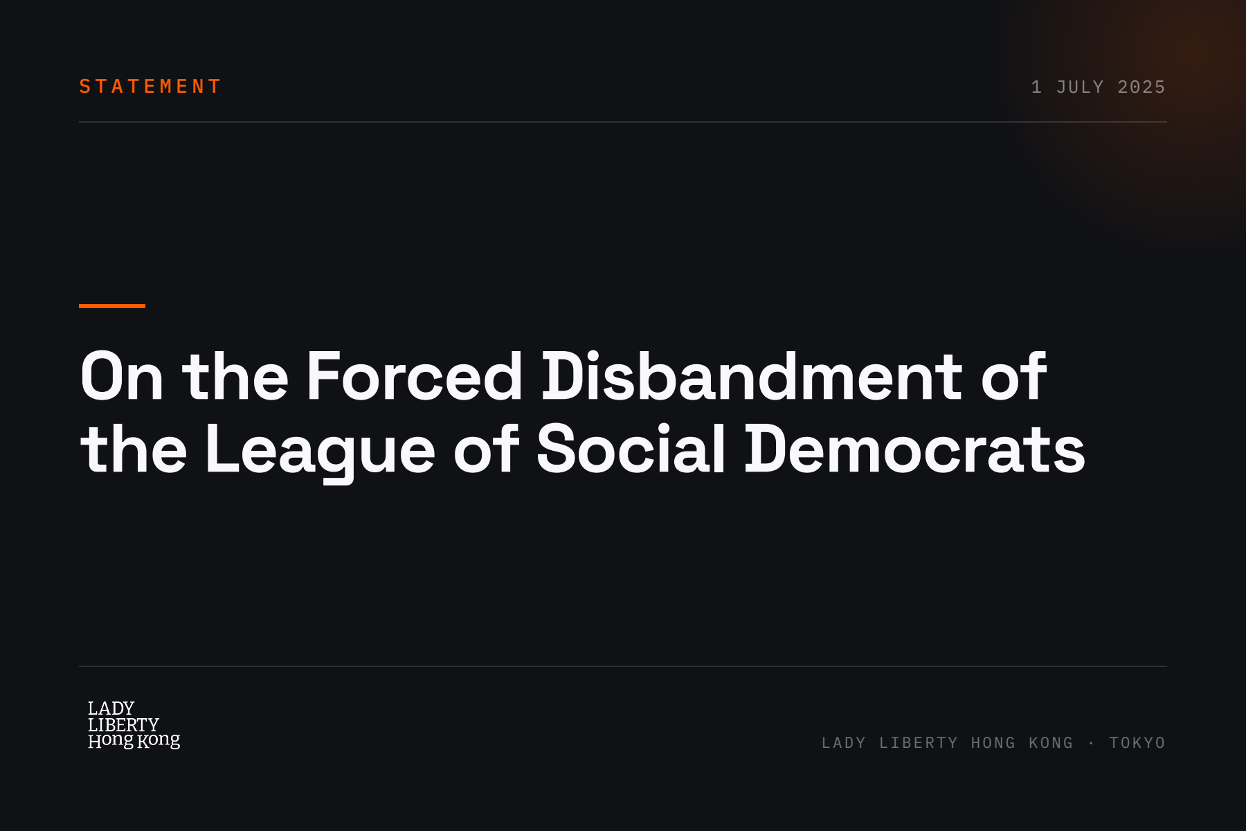Statement on the Forced Disbandment of the League of Social Democrats