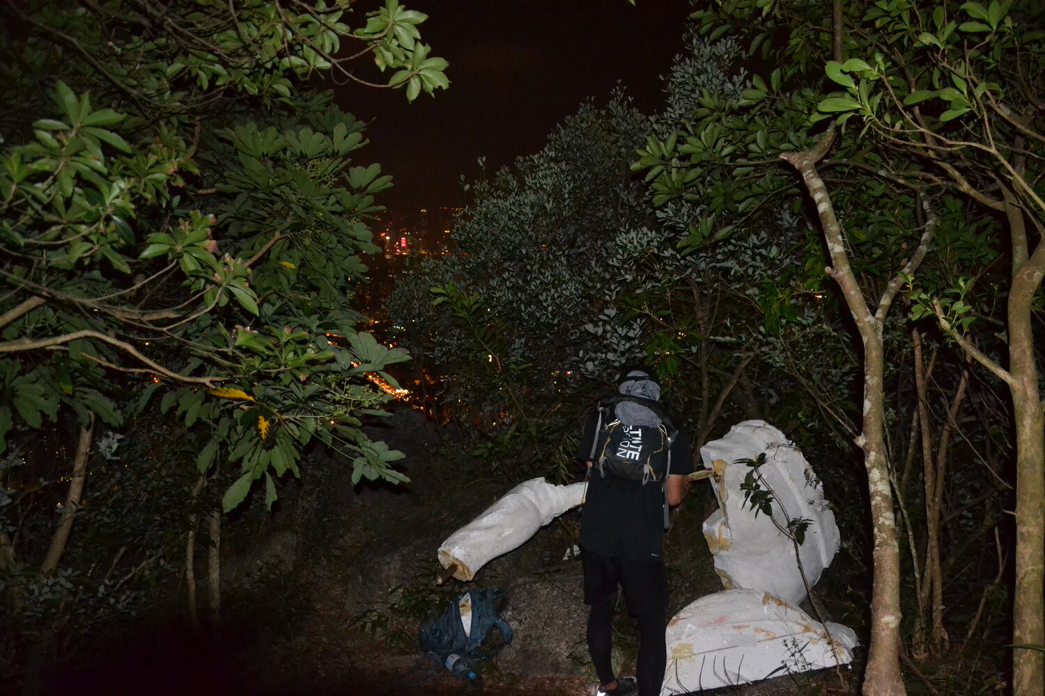 Lady Liberty HK Team Climbs Lion Rock in the Dead of Night to Recover the Statue's Remains — 4 of 6